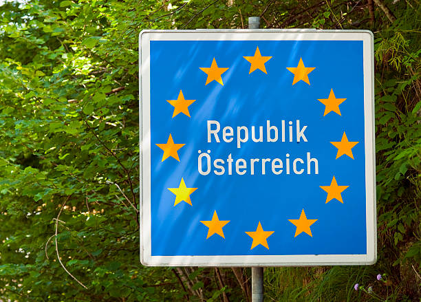Road sign at the Austrian border