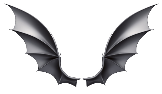 3D bat wing isolated on white