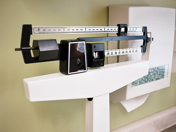 Doctor's Office Medical Weight Scale stock photo