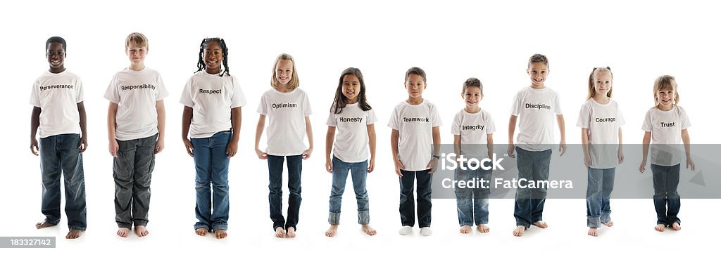 Carácter de educação traços sobre t-shirts - Royalty-free T-Shirt Foto de stock