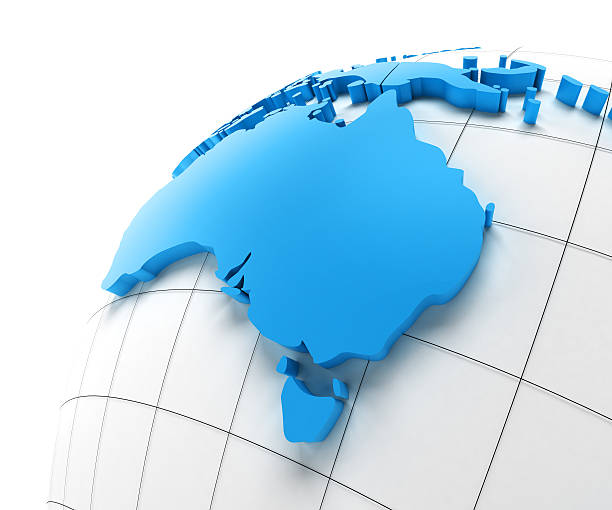 A simple representation of the beautiful three-dimensional earth on a white background. This is an image that can be used for various purposes.