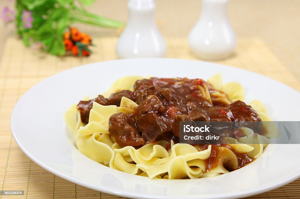 Goulash Goulash with Ribbon Pasta Goulash Stock Photo