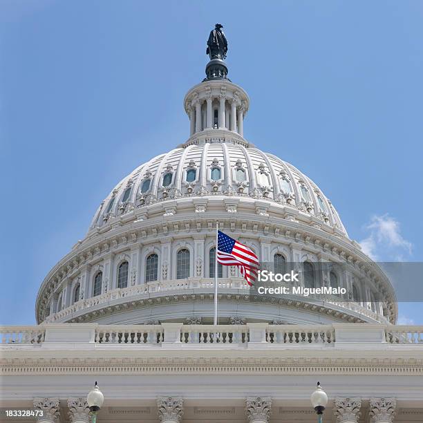 Us Capitol Stock Photo - Download Image Now - American Flag, Architectural Dome, Architecture