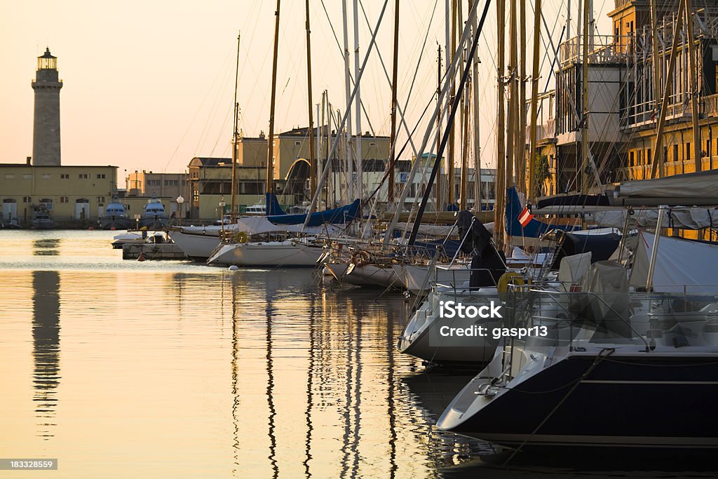 marina al tramonto - Foto stock royalty-free di Trieste