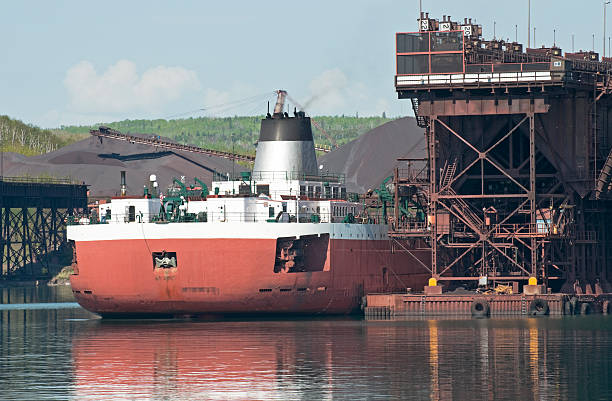istock Ore ship at dock of iron mine in Minnesota 183328620