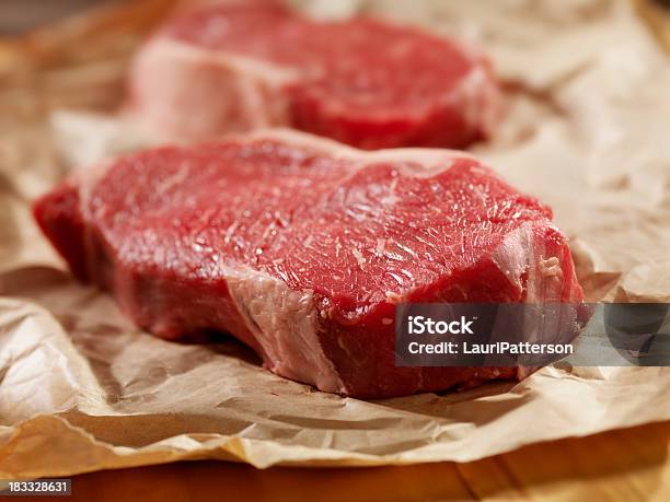 Raw Steaks In Butcher Paper Stock Photo - Download Image Now - Butcher's Shop, Paper, Beef