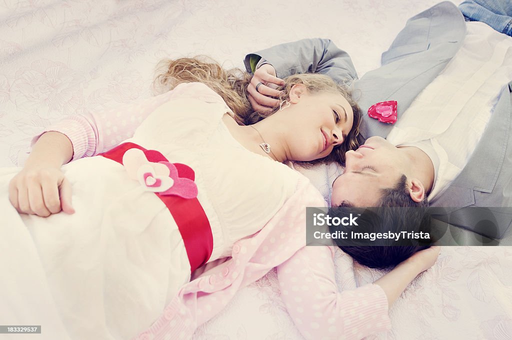 Valentine's Couple Happy couple in love on a blanket. 20-29 Years Stock Photo