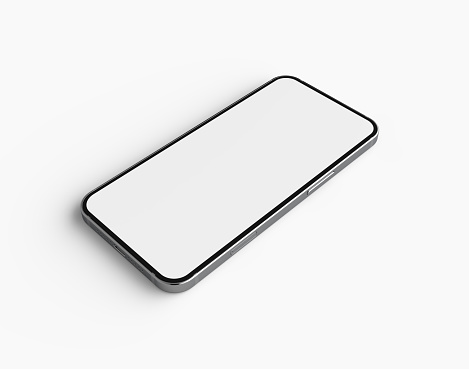 High quality smartphone mockup 3D Rendering
Smartphone template with blank screen on white background