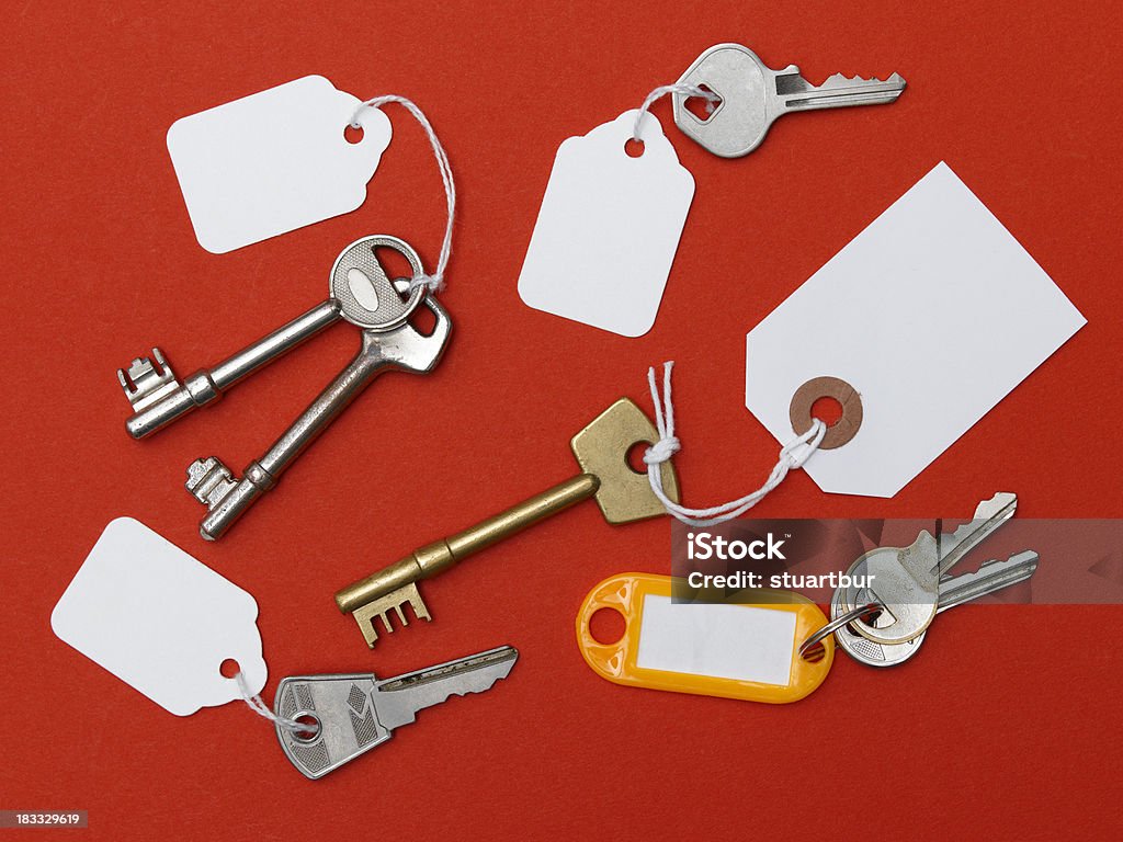 Schlüssel mit leeren label - Lizenzfrei Etikett Stock-Foto