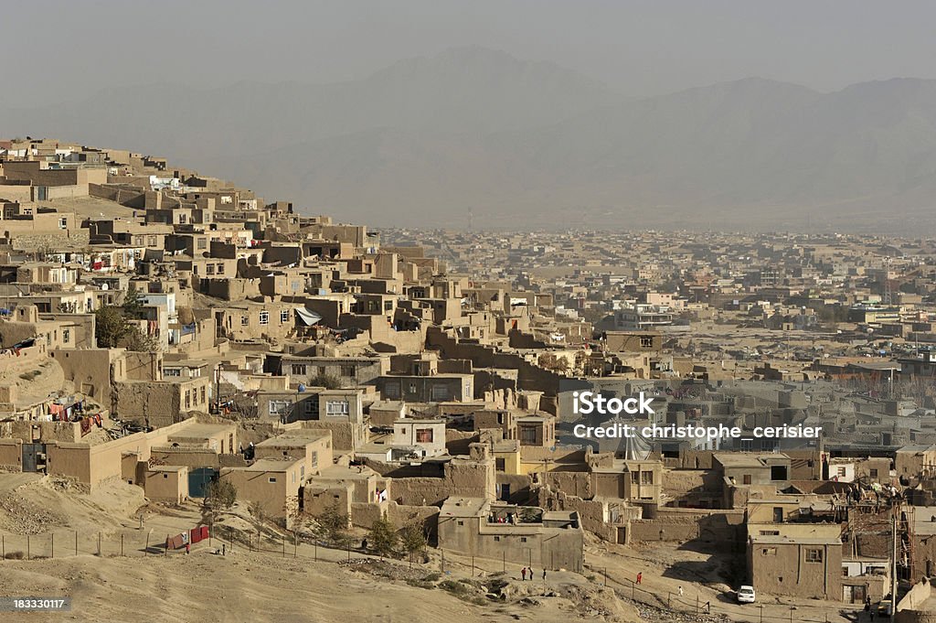 Kabul city view, Afghanistan "Kabul in its smog, view from Nadir Shah Mausoleum" Afghanistan Stock Photo