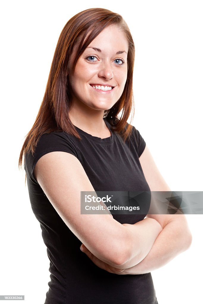 若い女性のポートレート - Tシャツのロイヤリティフリーストックフォト
