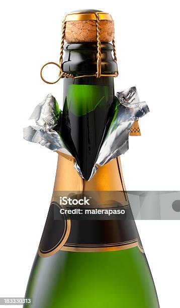 Champagne Bottle Ready For Celebration Stock Photo - Download Image Now - Champagne, Bottle, Cut Out