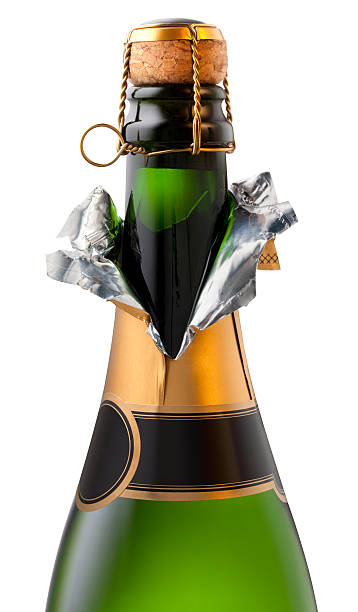 garrafa de champanhe pronto para festejar - cork champagne isolated celebration - fotografias e filmes do acervo