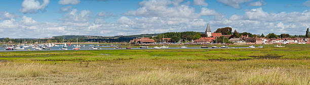 Chichester Harbour Chichester Harbour - Panoramic chichester stock pictures, royalty-free photos & images