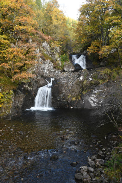 A waterfall at Loch Arkaig Scotland stock photo