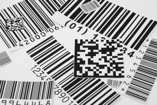 Multiples types of bar codes.