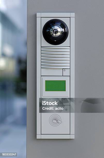 Foto de Porta Moderno Sistema De Segurança Para Acesso E Cartões De Intercomunicação e mais fotos de stock de Intercom