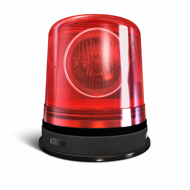 световая аварийная сигнализация - isolated on red стоковые фото и изображения