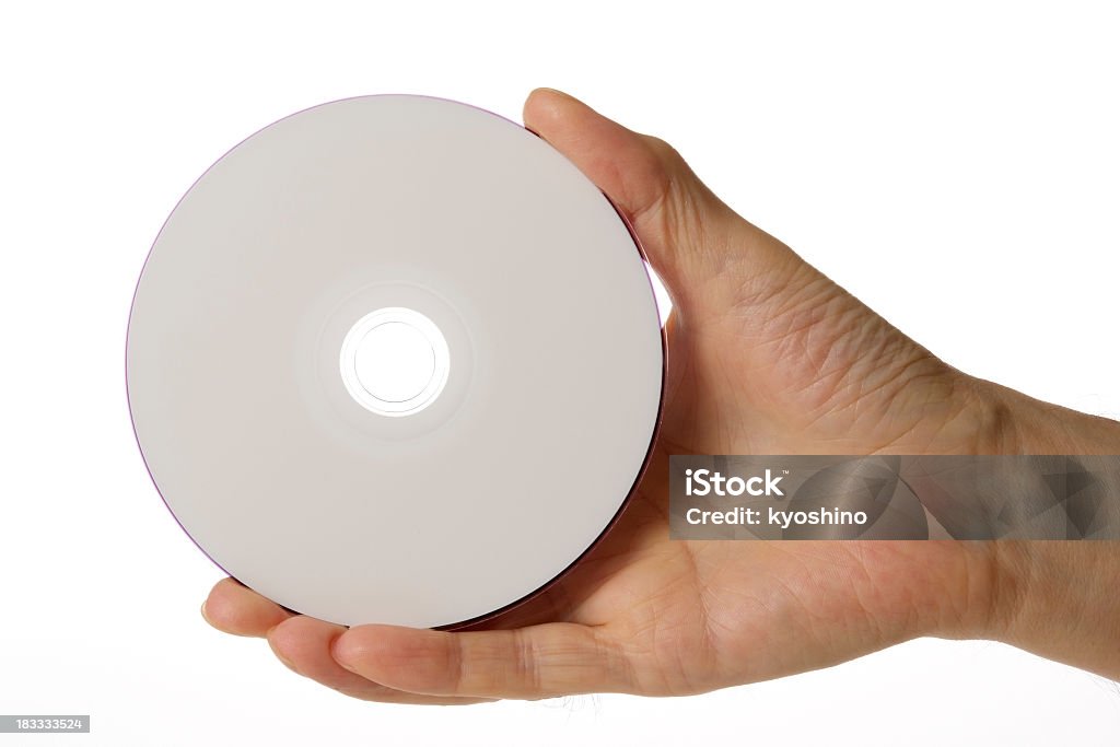 絶縁を持つショットを白背景の上に空白のディスク - CD-ROMのロイヤリティフリーストックフォト