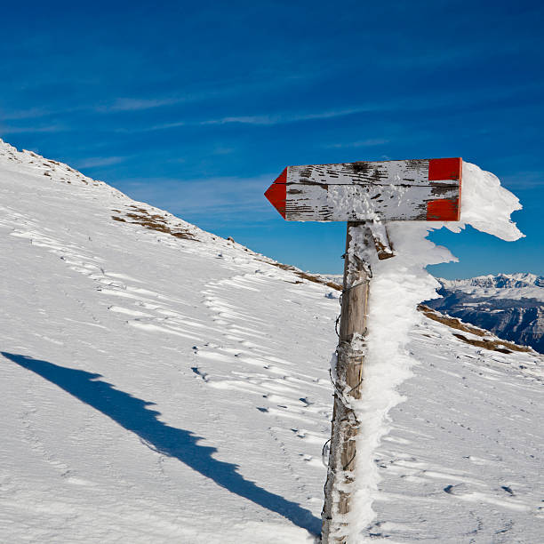 istock Snow-covered Sign on Monte Baldo 183334274