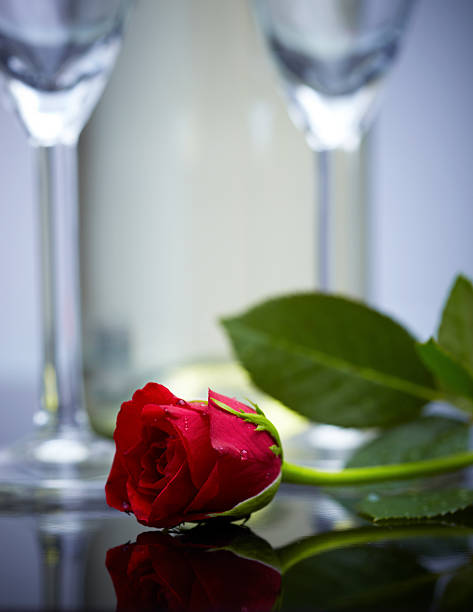 istock Champagne and red rose 183334463