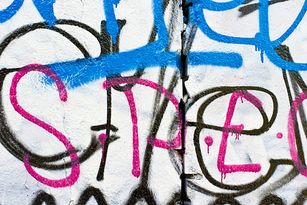 istock Graffiti: vandalism or urban art. Series 183335173