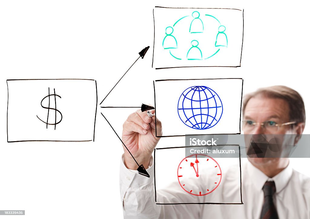 Dibujo negocios estrategia gráficos - Foto de stock de Adulto libre de derechos