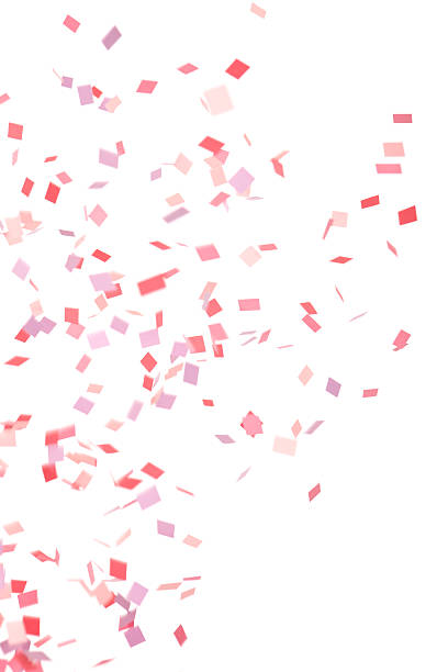 istock Pink, Purple and Red Confetti Falling, Isolated on White 183336520