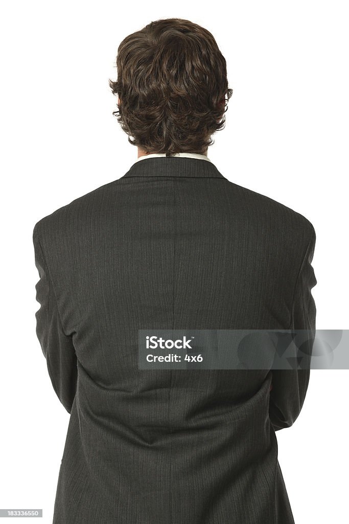 Крупный план вид сзади изолированных бизнесмен - Стоковые фото Белый фон роялти-фри