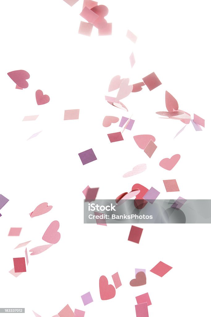핑크, 퍼플, 레드 색종이 조각 Hearts and 정사각형 - 로열티 프리 색종이 조각 스톡 사진