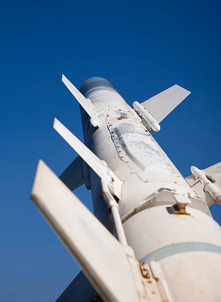 istock Missile Pointed Up at the Sky 183337207