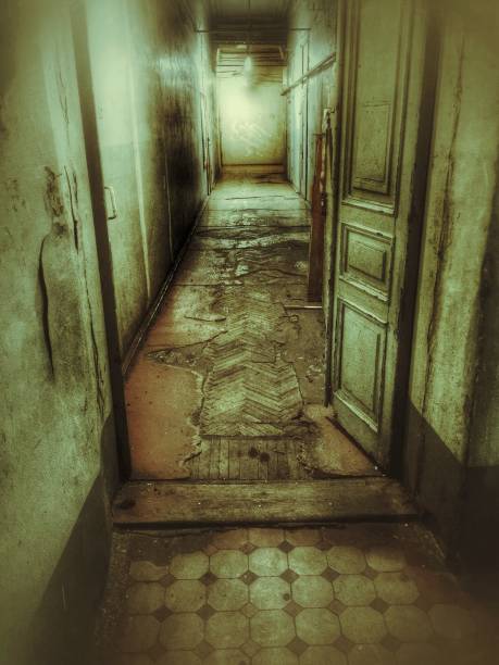 istock Interior of an old abandoned building, toned image with copy space 1833375432
