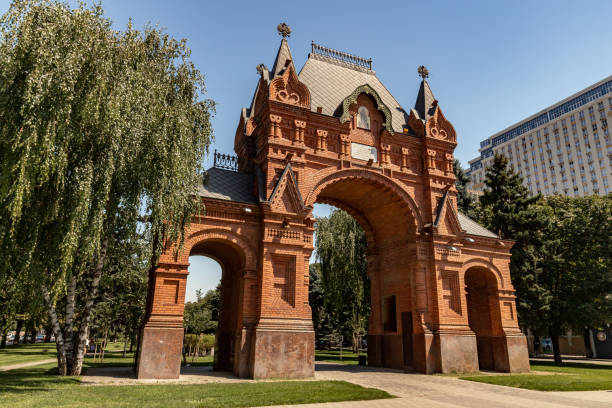 The Tsar's Gate in Krasnodar. Alexander's Triumphal Arch. The Tsar's Gate in Krasnodar. Alexander's Triumphal Arch. krasnodar stock pictures, royalty-free photos & images