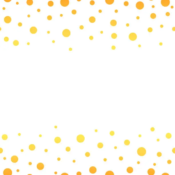 Vector illustration of Gold confetti glitter polka dot vector background seamless pattern