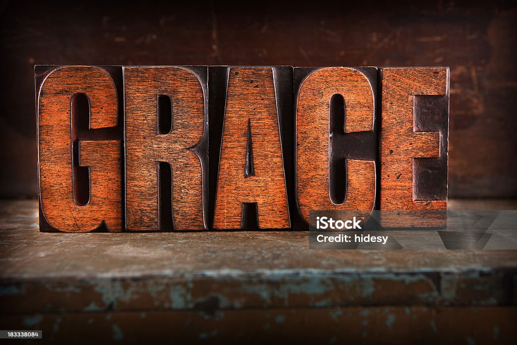 Grace-texto impresso letras - Royalty-free Antigo Foto de stock