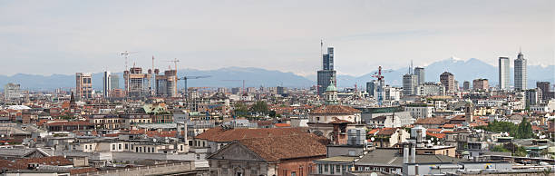 istock Milan skyline Aerial view wide panorama 183338234