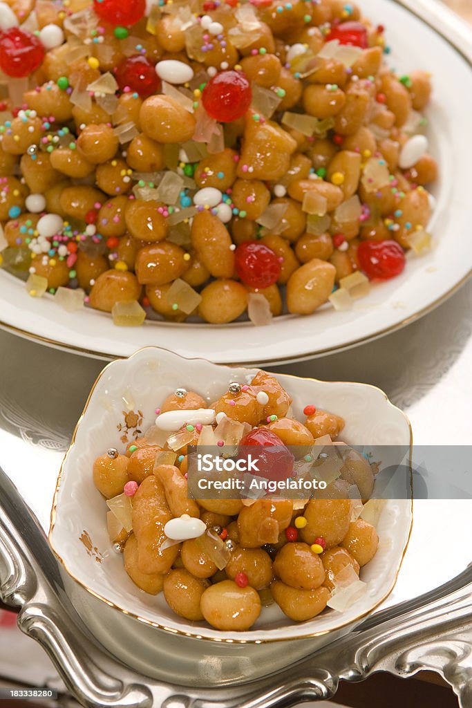 Neapolitan Struffoli Dessert for Christmas Feast Christmas Stock Photo