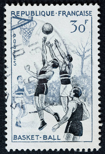 Vintage basketball stock photo
