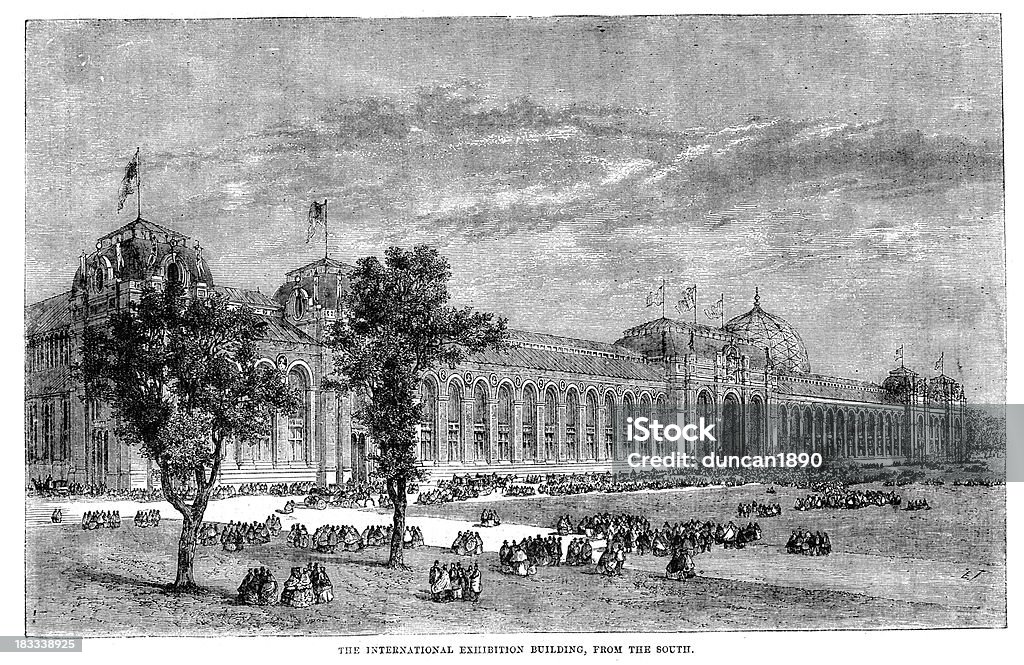International Exhibition Gebäude von 1862 - Lizenzfrei Industrielle Revolution Stock-Illustration