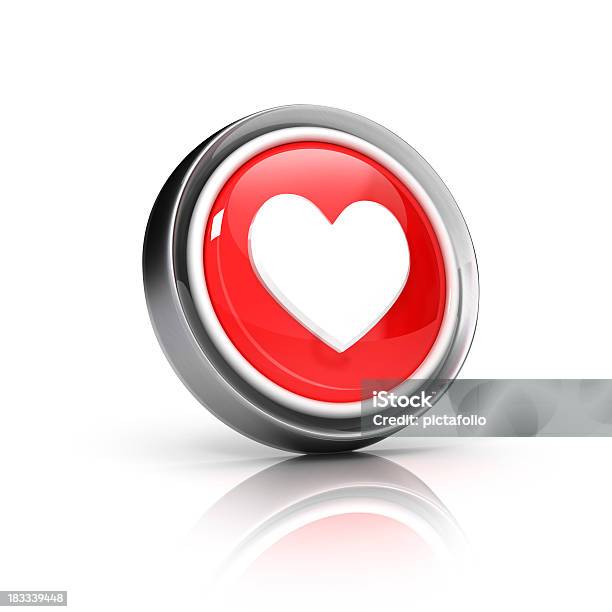 Значок Heart — стоковые фотографии и другие картинки Кнопка для нажатия - Кнопка для нажатия, Трёхразмерный, Красный