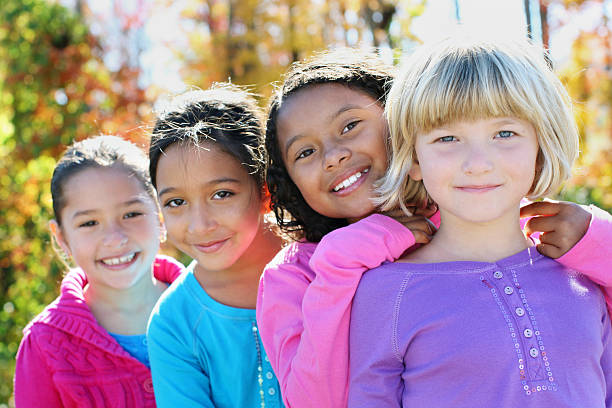 istock Four little girls 183339449