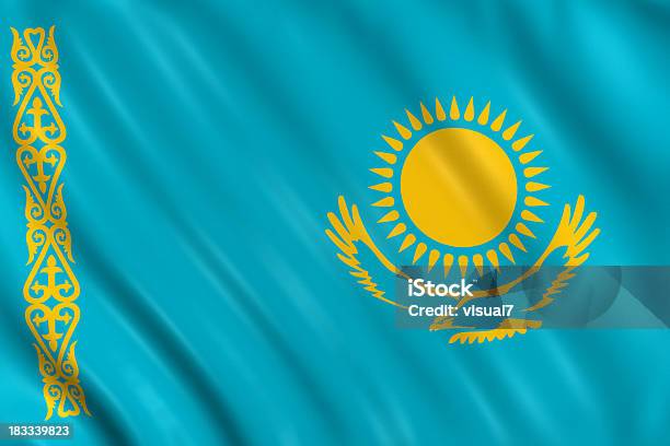 Kasakhstan 플래깅 카자흐스탄에 대한 스톡 사진 및 기타 이미지 - 카자흐스탄, 기, 국기