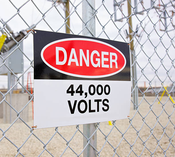 istock High voltage danger sign outside a substation 183340061