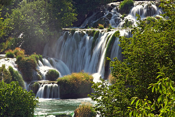 Skradin big waterfall in the Krka National Park