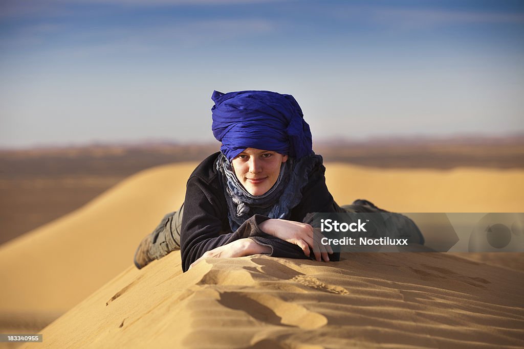 Girl Laying On Dune Stock Photo - Download Image Now - Africa, Color ...