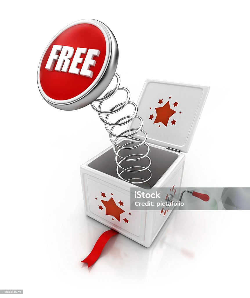 free regalo a sorpresa - Foto stock royalty-free di Pupazzo a molla