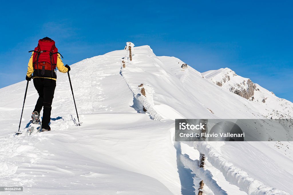 Caminhada no Monte Baldo no Inverno - Royalty-free Alpes Europeus Foto de stock