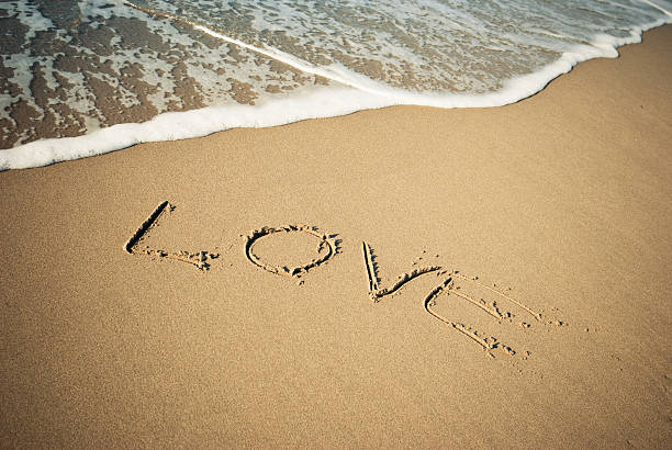 istock Love message in the sand for St.Valentine 183342446