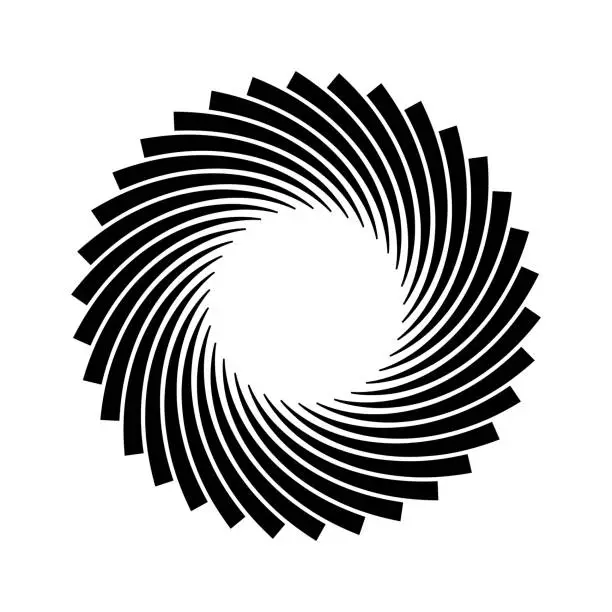 Vector illustration of Graphic aperture like spiral design