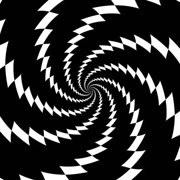 Vector illustration of Black and white abstract spiral pattern.